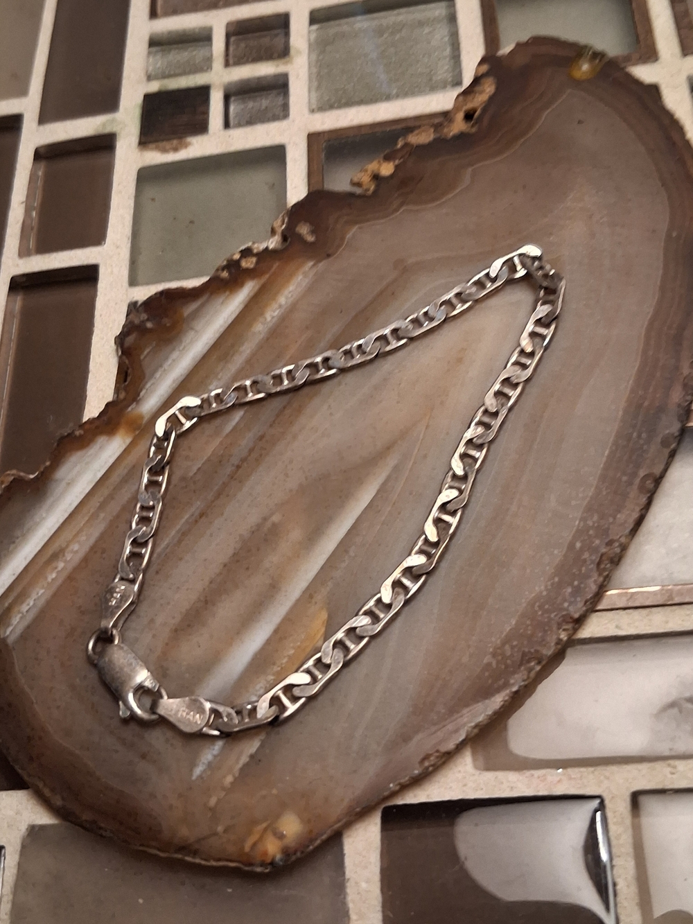 Sterling Silver Figaro-Style Women's Bracelet - Silver